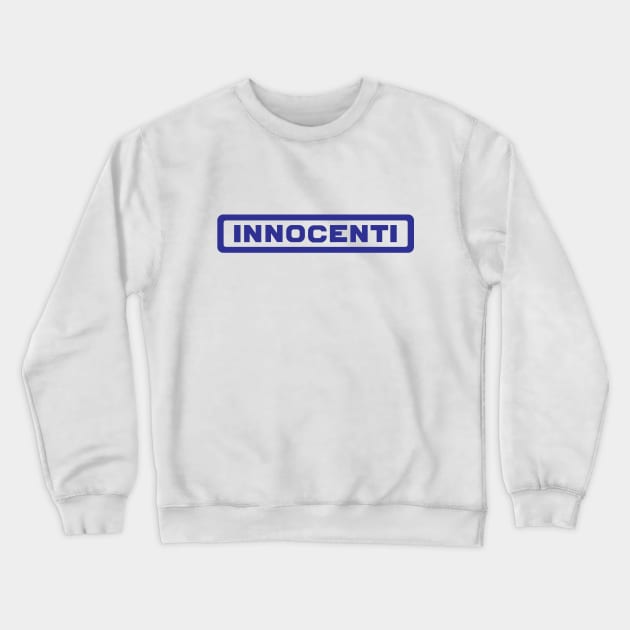 Vintage Innocenti logo 1960-70's - Innocenti Mini, Lambretta - blue print Crewneck Sweatshirt by retropetrol